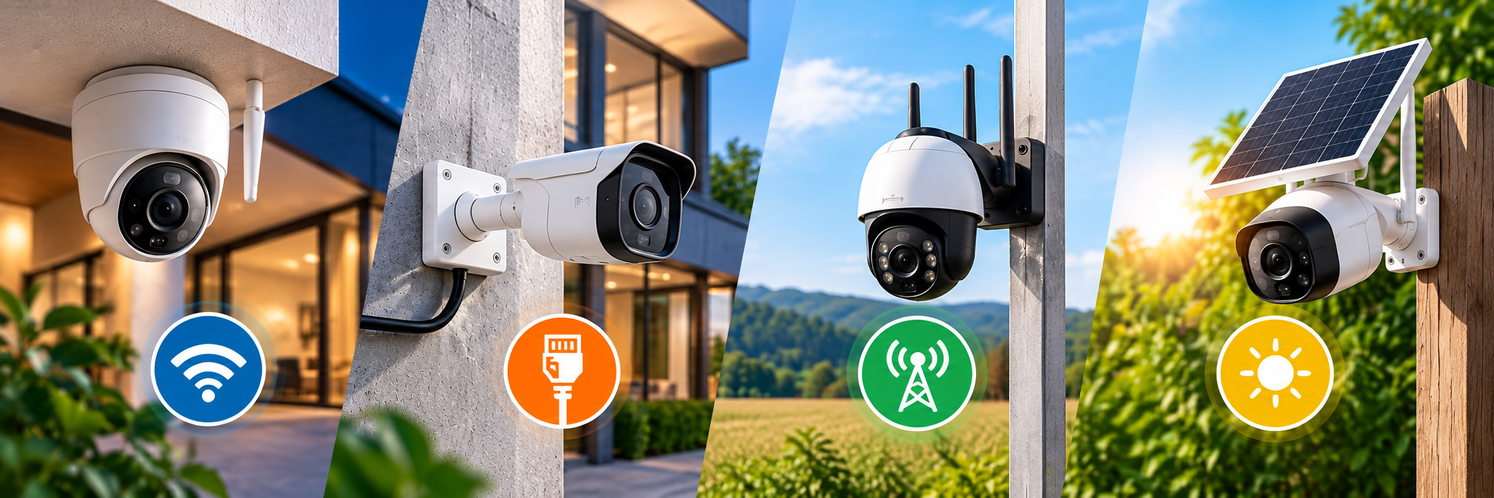 ¿Qué cámara de seguridad necesito: WiFi, cableada, 4G o solar?