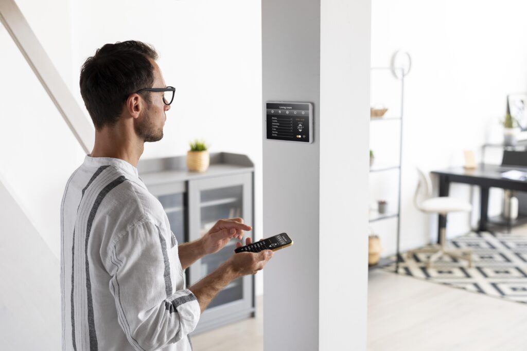 person-using-smartphone-his-automated-home